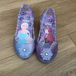 Disney Purple Glitter Frozen Jelly Shoes with Snowflake Accent